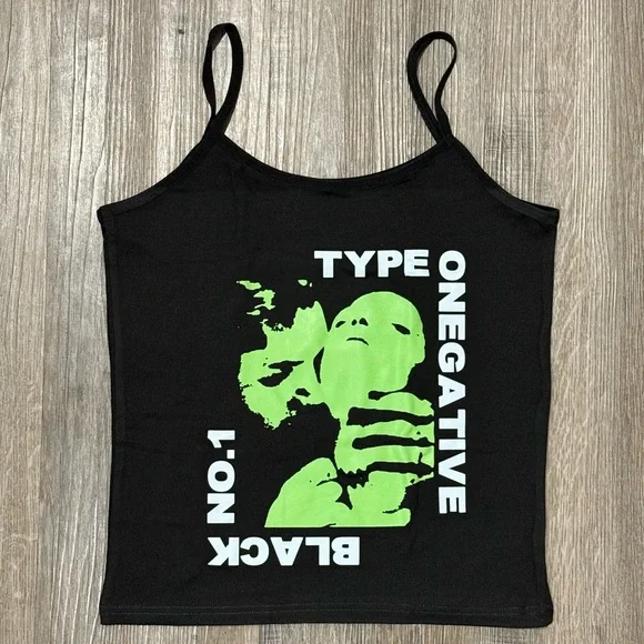 Y2K Type O Negative crop tank! Tank top Crop Camisole Band tee T-shirt - Picture 1 of 3